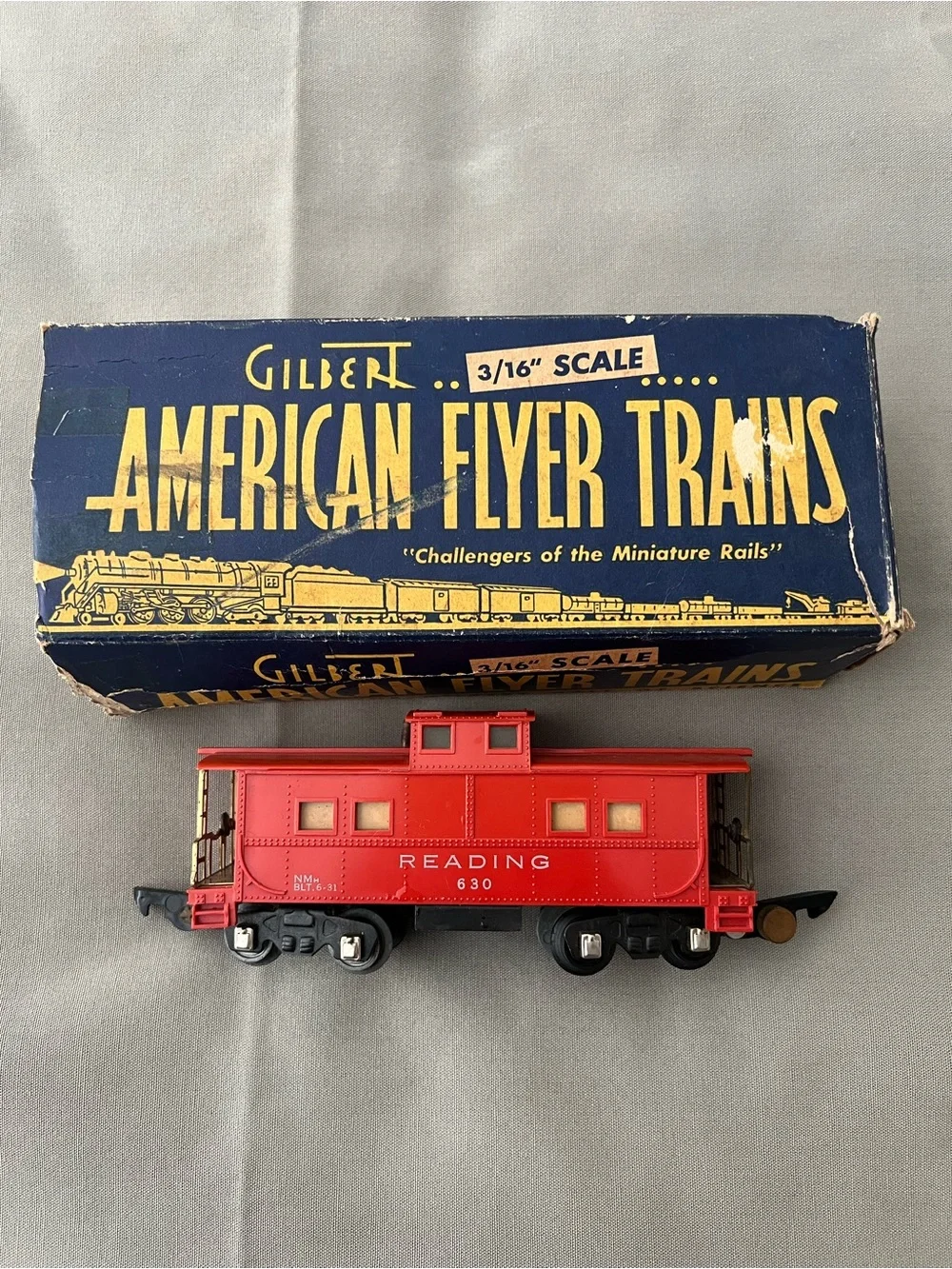 Gilbert American Flyer Reading 630 Red Caboose - 3/16